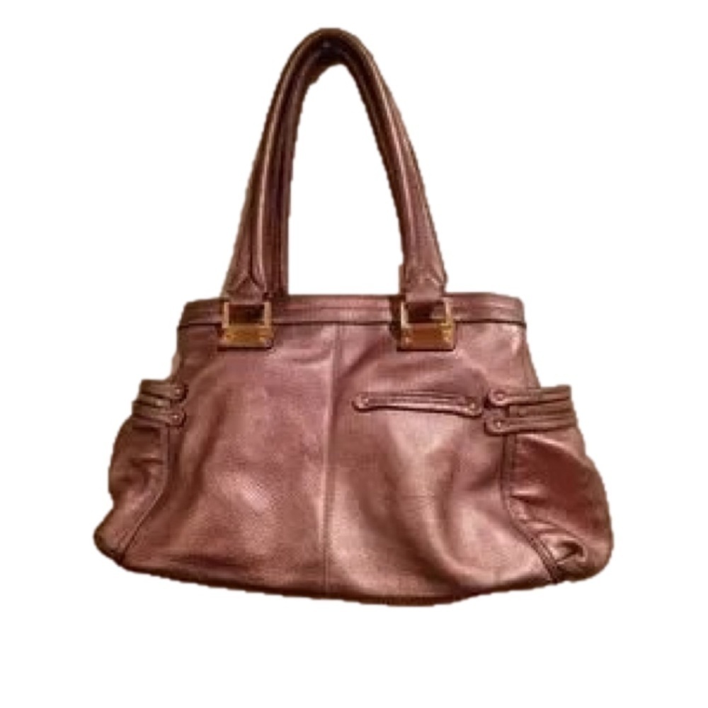 B. Makowsky Rose Gold‎ Metallic Leather Bag